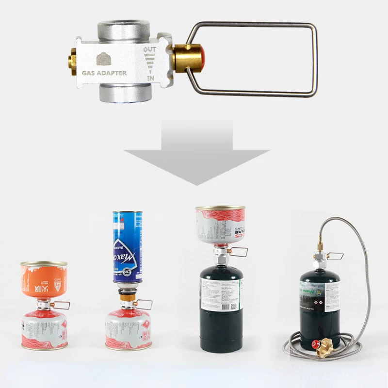 Camping Cooking Fuel - 屋外キャンプ用ガス詰め替えアダプター,ブタン,双方向充電器,ガススプレー詰め替えアダプター