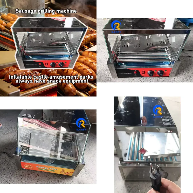 Camping Cooking Equipment Electric - 2026年式ソーセージローラーマシン業務用スナック機器インフレータブルキャッスル遊園地用BBQキャンプ調理ホットドッググリル