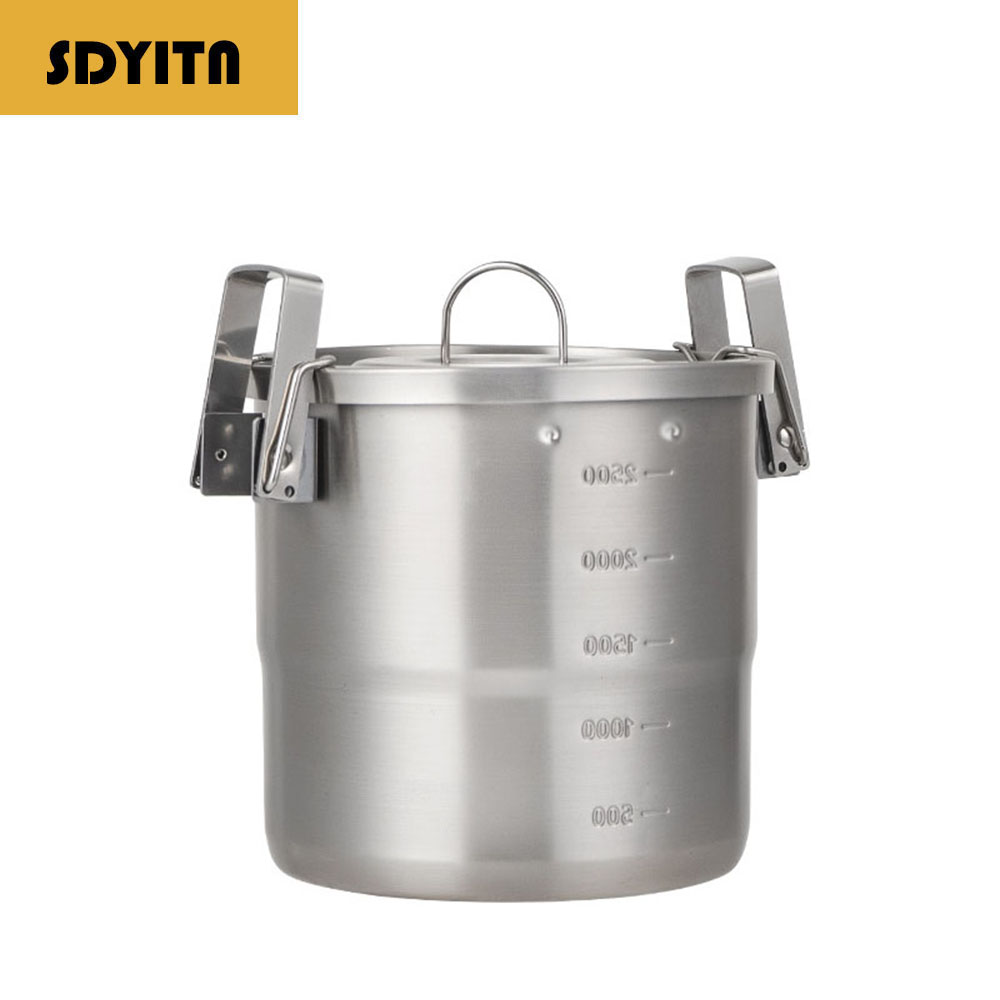 Camping Cooking Box Set - 屋外用フルセット304ステンレス鋼キャンプ調理器具ポータブル吊り下げ式鍋ピクニック用煮沸器具
