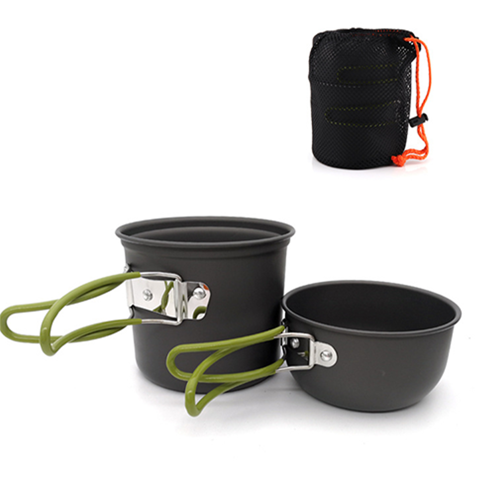 Camping Outdoor Cooking Set - Pacoone 超軽量キャンプ食器調理鍋器具キット軽量旅行用品ハイキングピクニックアウトドアアクティビティ用
