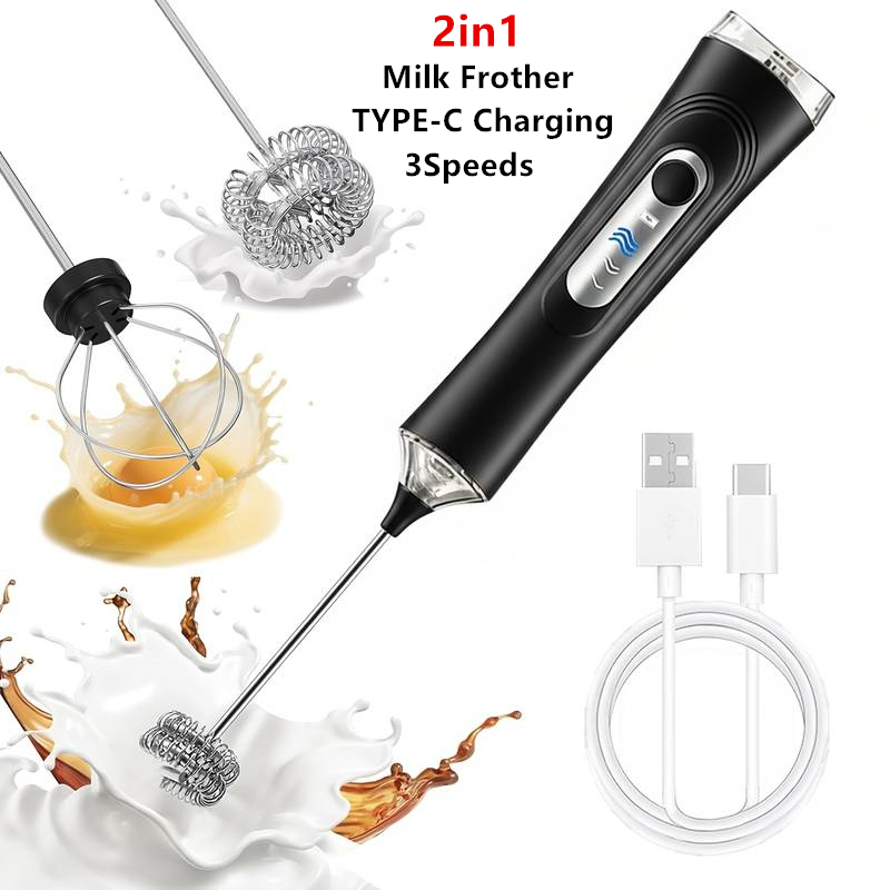 Pocket Coffee Maker - 電動ミルク泡立て器 + エッグビーター ワイヤレス Type-C 充電