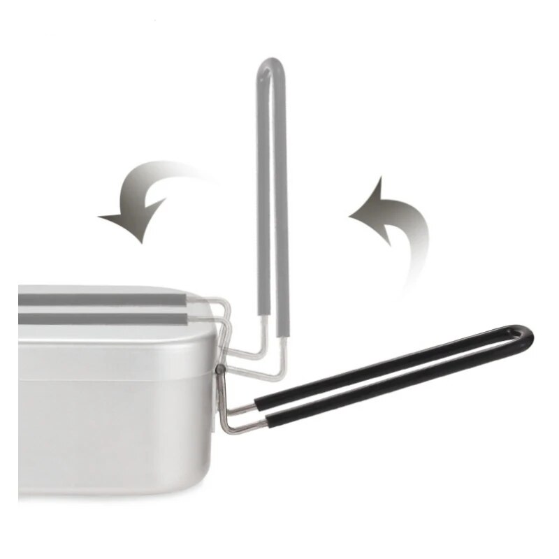 Camping Cooking Tray - 800/1400 ミリリットルアルミ弁当箱旅行キャンプ食器メス缶屋外ピクニック観光ボウル皿弁当ハイキング用品