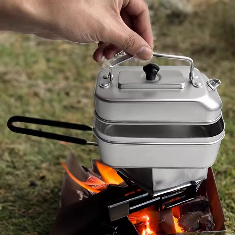 Camping Cooking And Cutlery Set - 超軽量ポータブルピクニックケトル、キャンプティーポット、コーヒーポット、汚れ、屋外調理、釣り、ハイキングキャンプ、キッチン、観光、ケトル