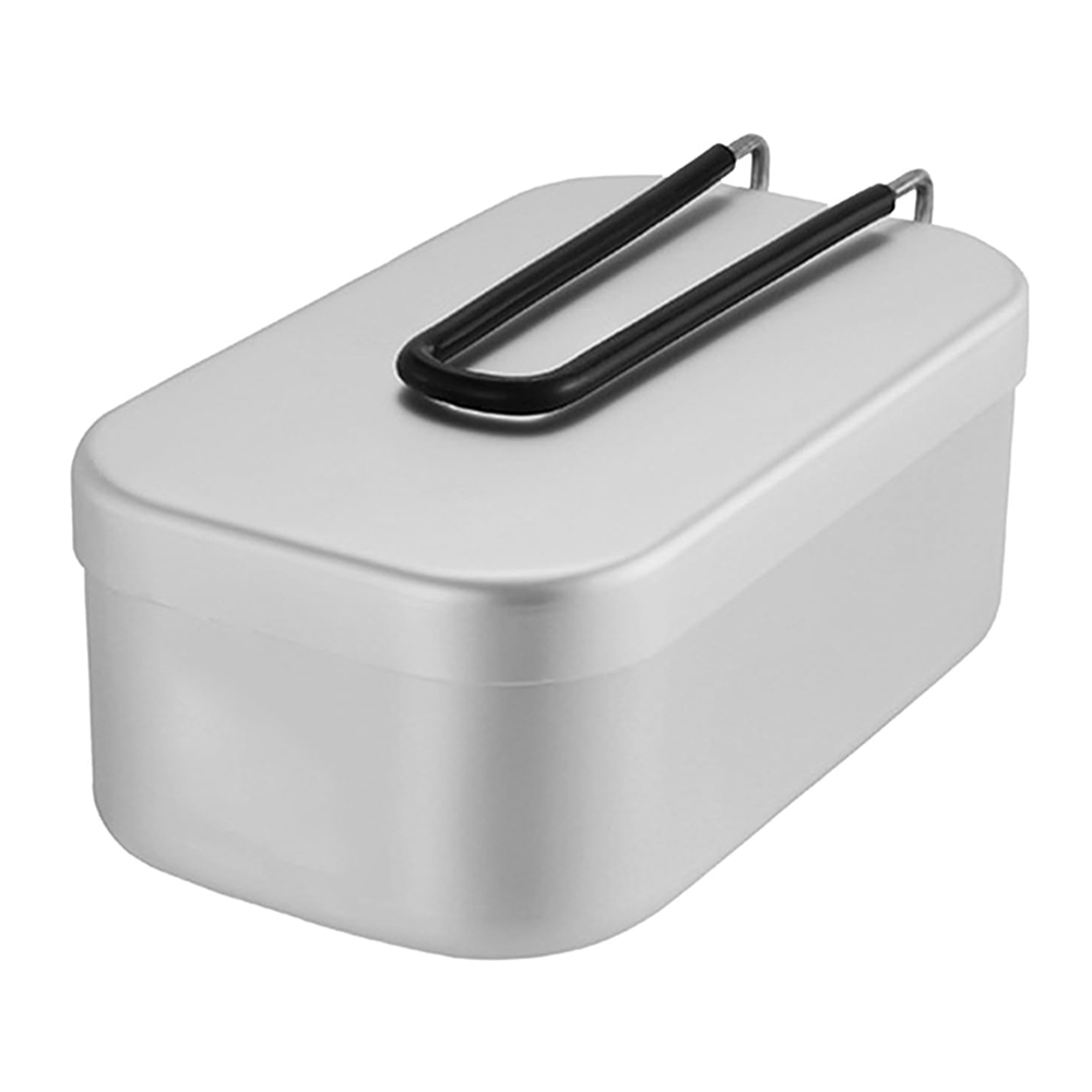 Camping Cooking Meat - 800 ミリリットルアルミ弁当箱屋外キャンプ調理器具食器折りたたみハンドルピクニックボックス調理食品弁当箱ハイキング用