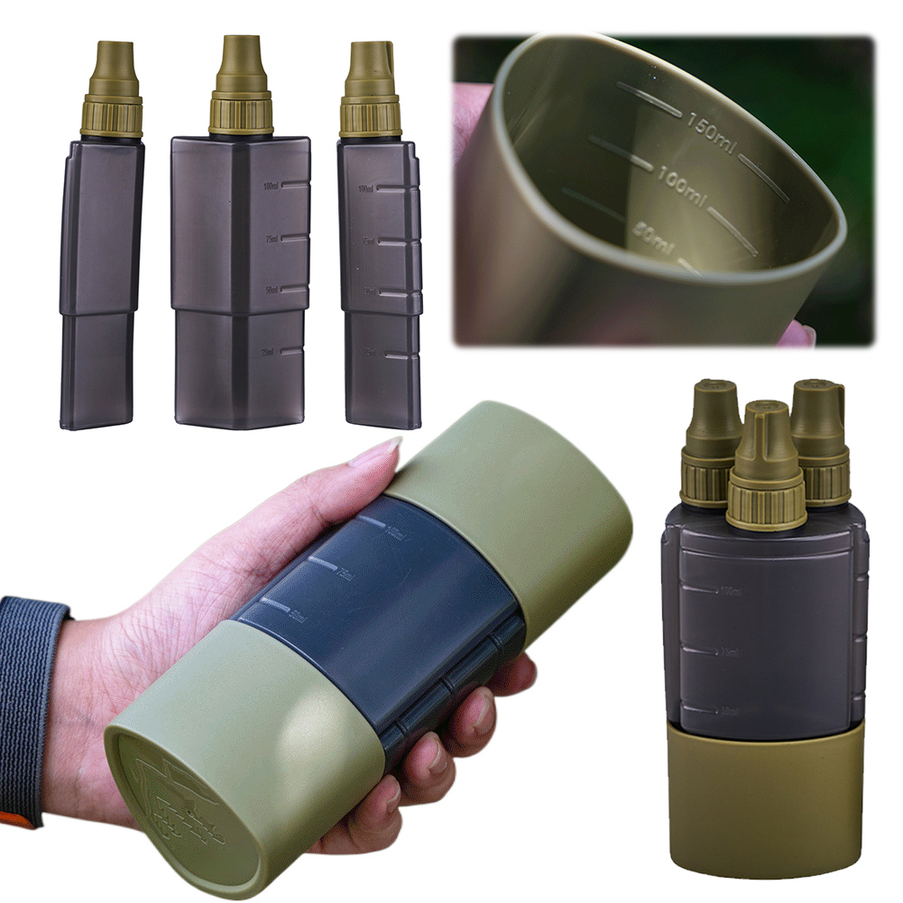 Camping Cooking And Cutlery Set - 3 で 1 屋外キャンプ調味料ディスペンサーボトルバーベキューピクニック調味料缶シールポータブル収納キッチン用品調理セット