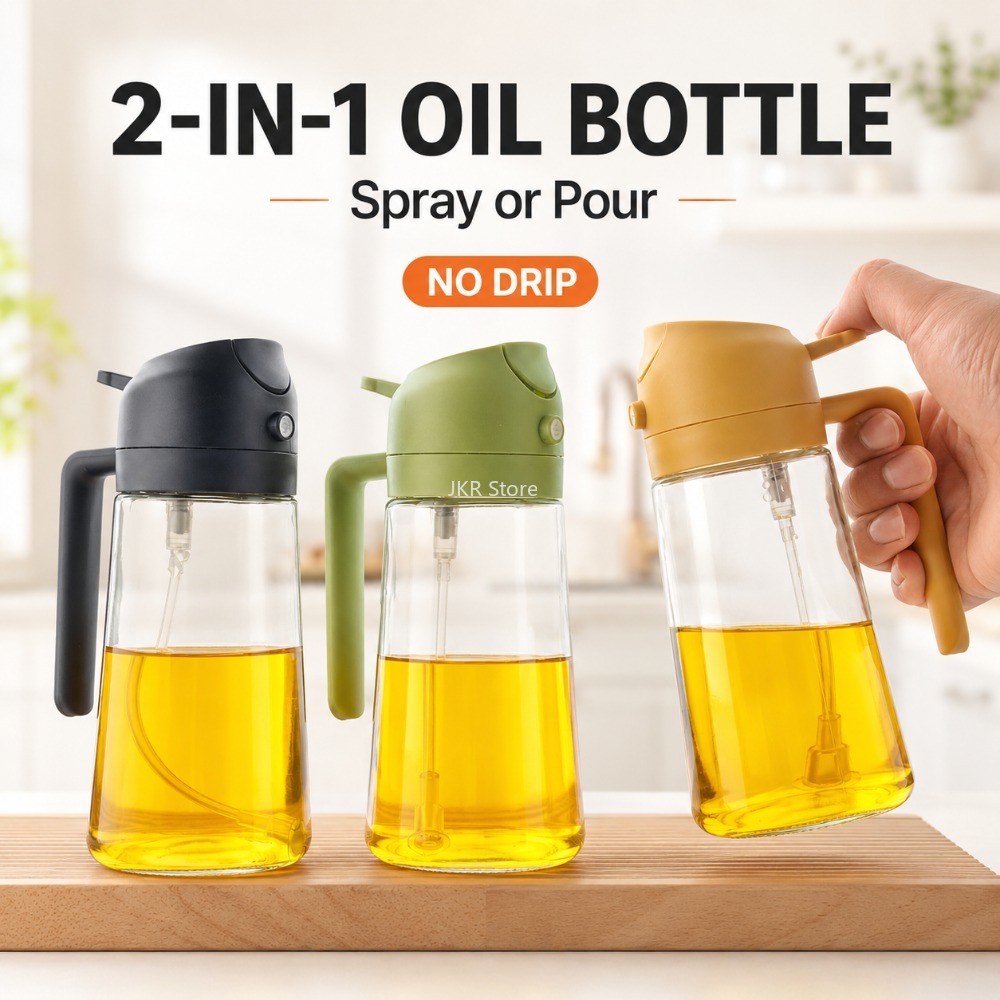 Camping Cooking Oil - 2 in 1 オリーブオイルスプレーディスペンサーボトル 大容量スプレー注油ボトル キッチン調理、バーベキュー、揚げ物、キャンプ用