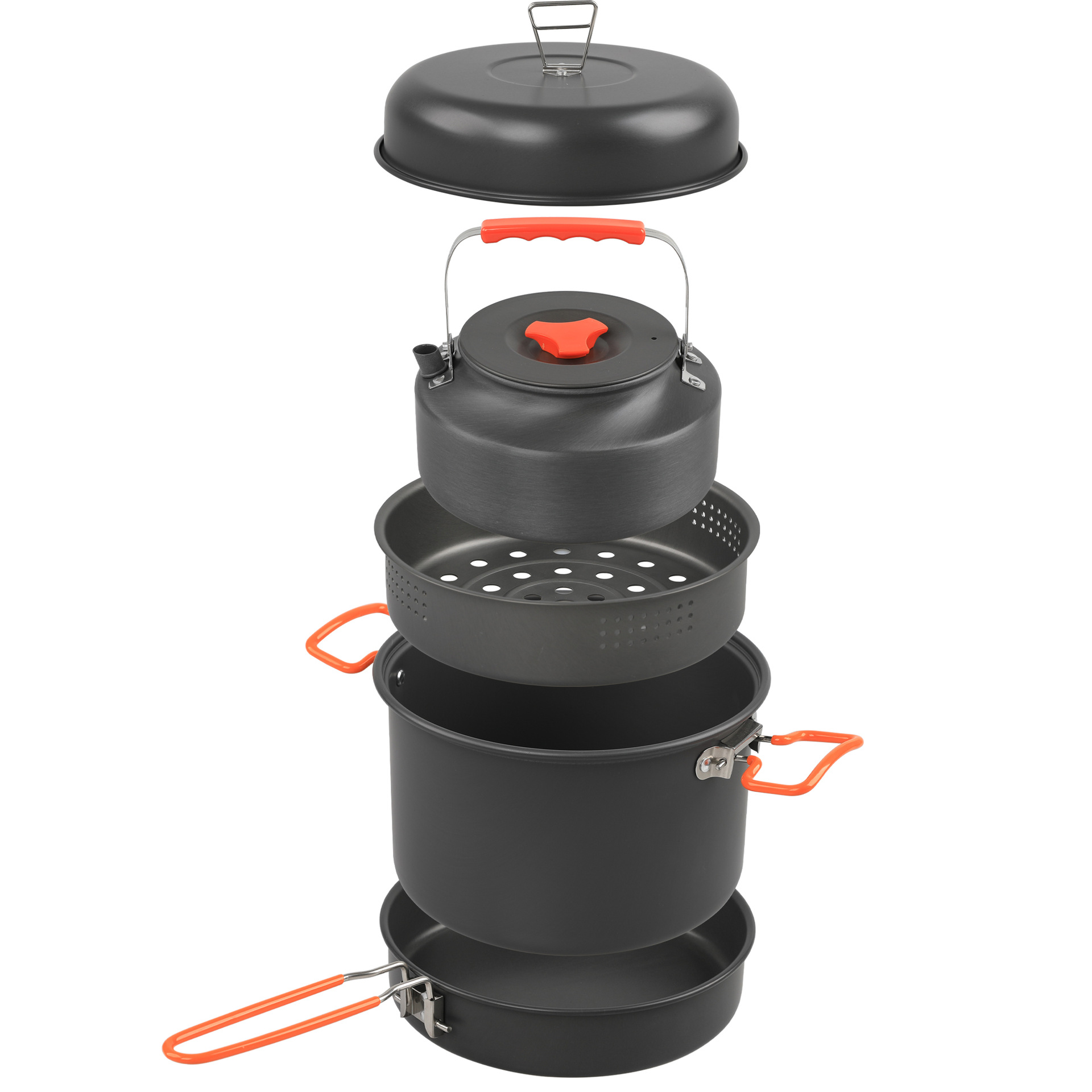 Camping Outdoor Cooking Set - 屋外調理器具セット、キャンプ調理鍋、ケトル、蒸し器、フライパン