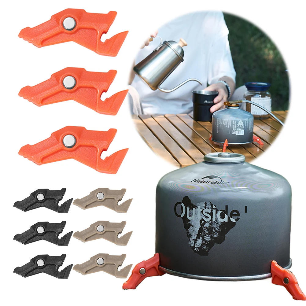 Camping Cooking Canister - 多機能ガスタンクブラケット、磁気三脚、キャンプストーブスタンド、バックパッキング調理用キャニスタースタビライザー
