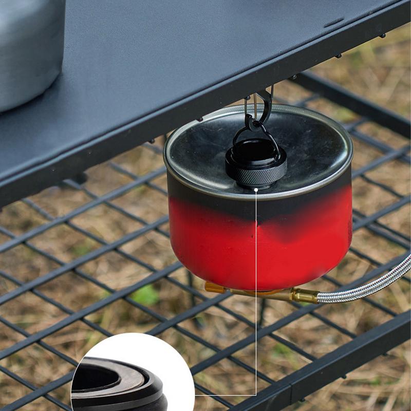 Camping Cooking Canister - アルミ合金製調理用エアキャニスター蓋、ハンドル付きキャンプバックパッカー、必須のキッチンガジェット