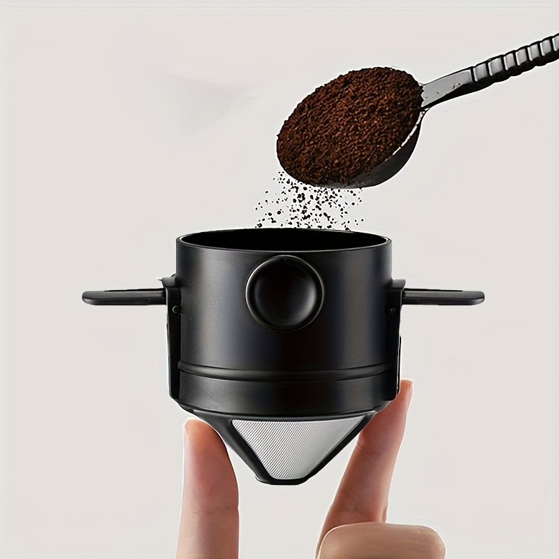 Pocket Coffee Maker - ポータブルコーヒーフィルターカップ、再利用可能なコーヒーメーカーフィルター、ミニ折りたたみ式、旅行、キャンプ用のペーパーレスドリッパー