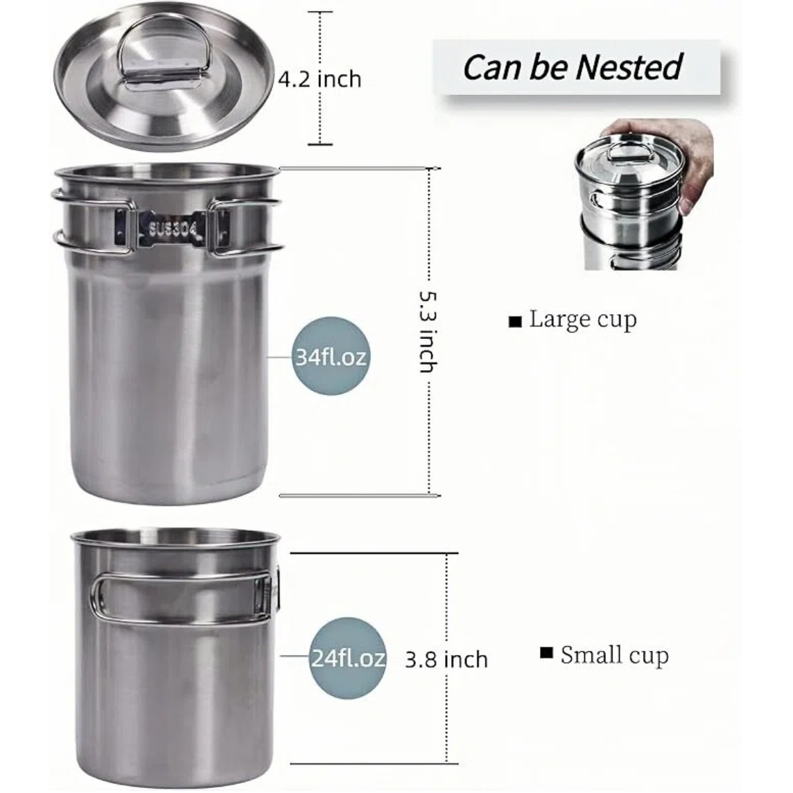 折りたたみ式キャンプカップマグカップキャンプポット調理器具3 - Camping Cooking Meat のレビューと価格