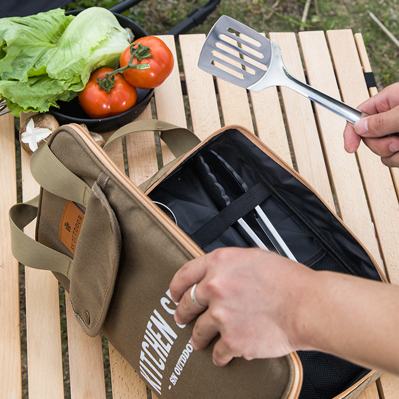 8 個キャンプキッチン調理器具セットポータブルバッグアウトド - Camping Cooking And Cutlery Set のレビューと価格