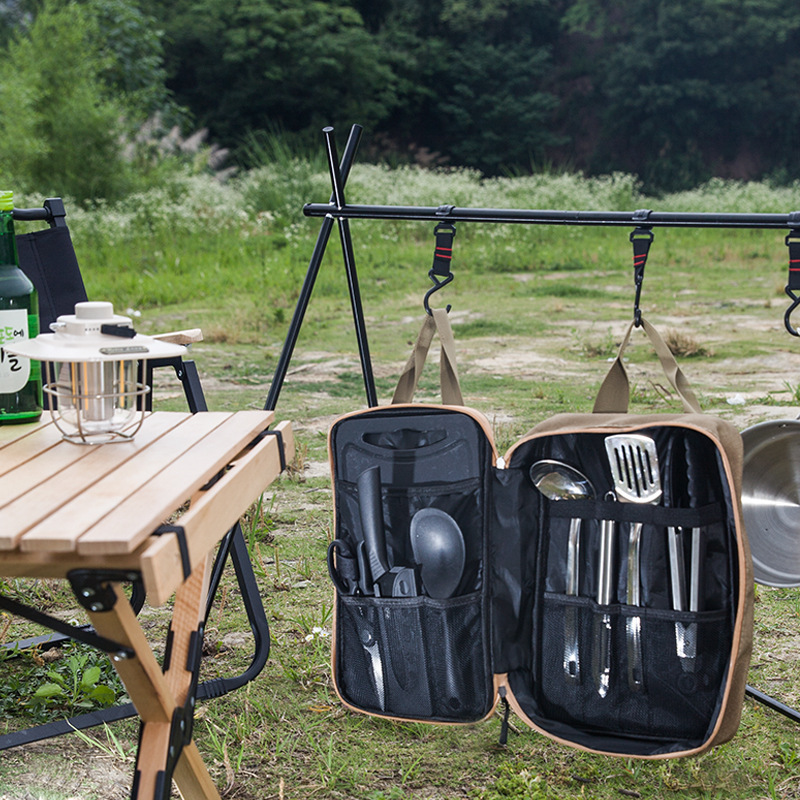 8 個キャンプキッチン調理器具セットポータブルバッグアウトド - Camping Cooking And Cutlery Set のレビューと価格