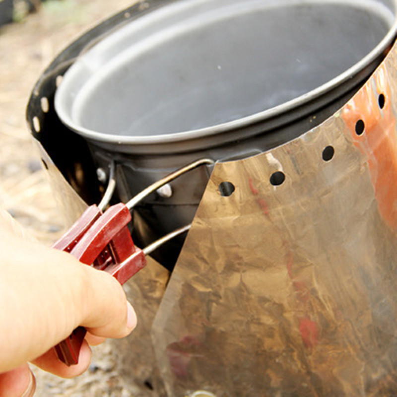 アウトドアキャンプストーブチタンフロントガラススクリーン防風 - Camping Cooking Fuel のレビューと価格