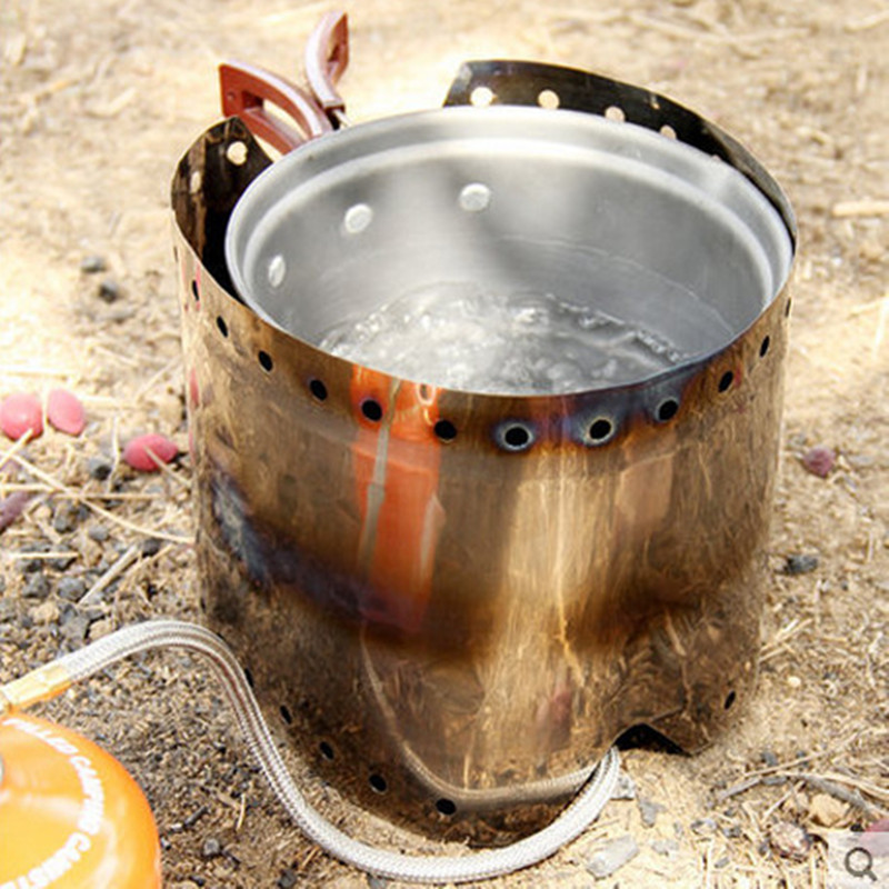 アウトドアキャンプストーブチタンフロントガラススクリーン防風 - Camping Cooking Fuel のレビューと価格