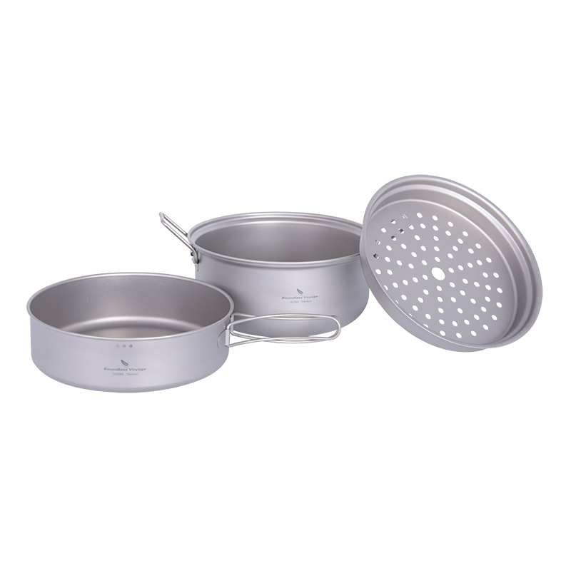 バウンドレスボヤージュ チタン製蒸し器 アウトドアキャンプ調 - Camping Outdoor Cooking Set のレビューと価格