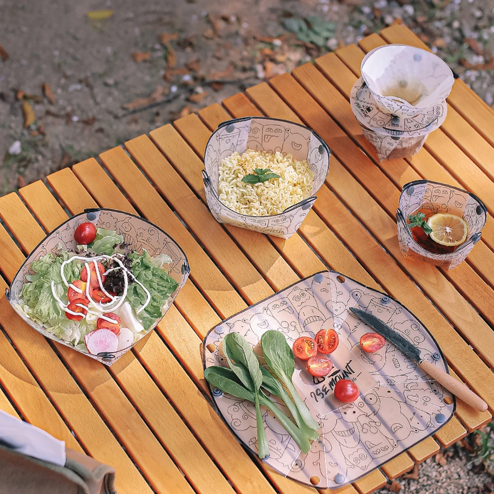 PP 折りたたみ食器ポータブルキャンプ食器セットボウル/カッ - Camping Cooking Tray のレビューと価格