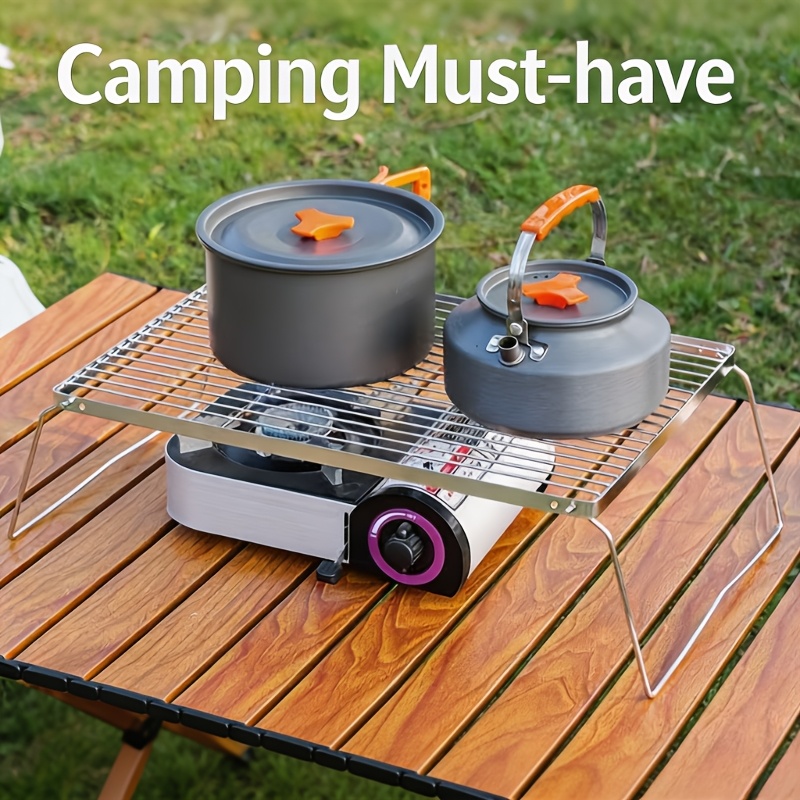ポータブル折りたたみ式ステンレスキャンプファイヤースタンド  - Camping Cooking Meat のレビューと価格