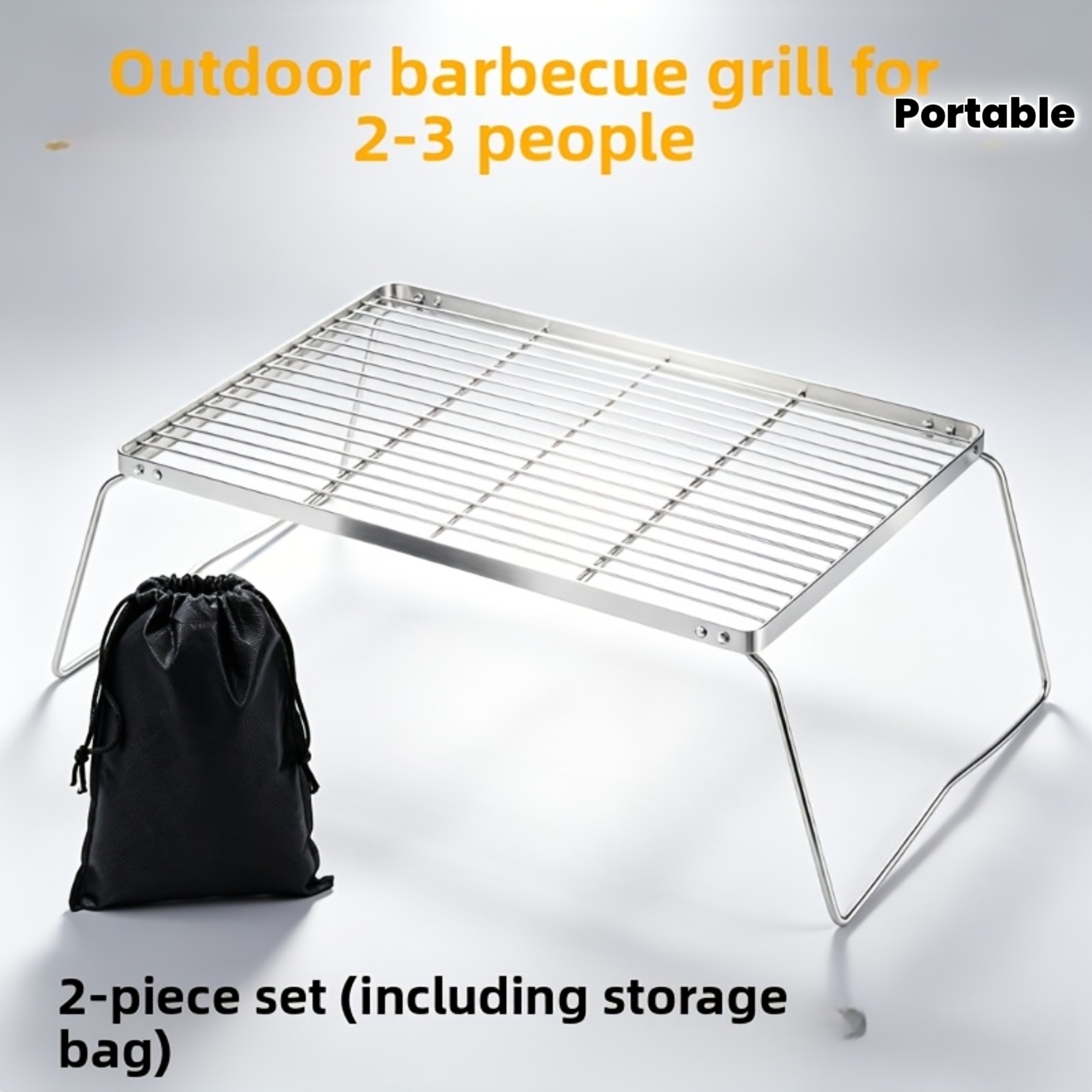 ポータブル折りたたみ式ステンレスキャンプファイヤースタンド  - Camping Cooking Meat のレビューと価格