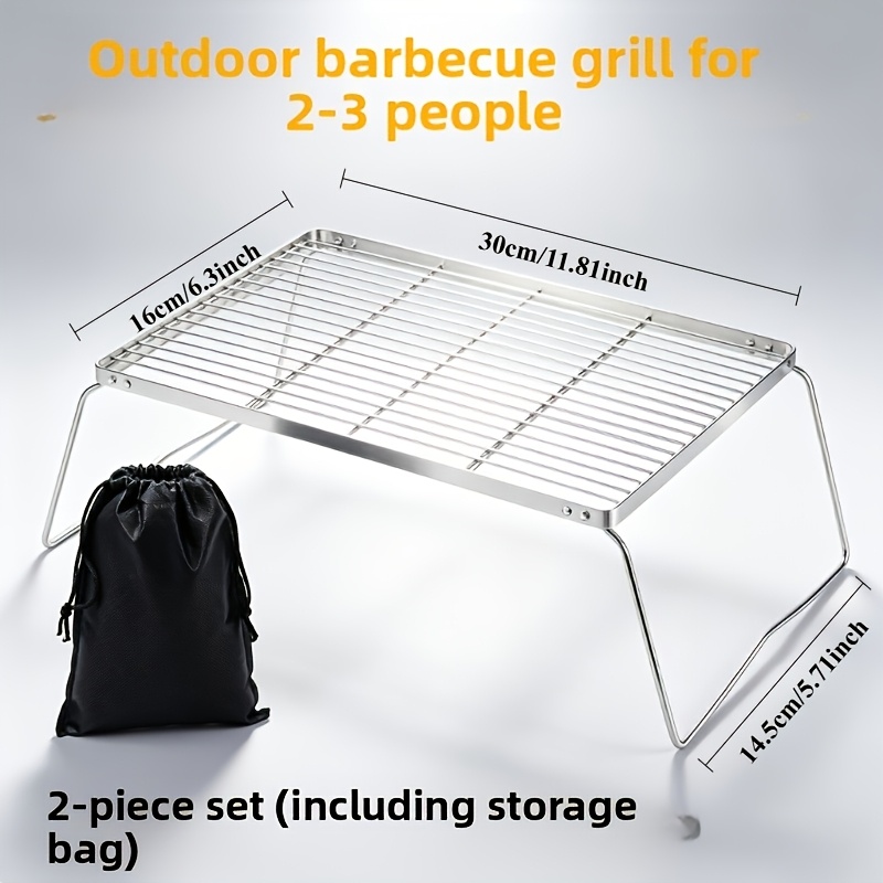 ポータブル折りたたみ式ステンレスキャンプファイヤースタンド  - Camping Cooking Meat のレビューと価格