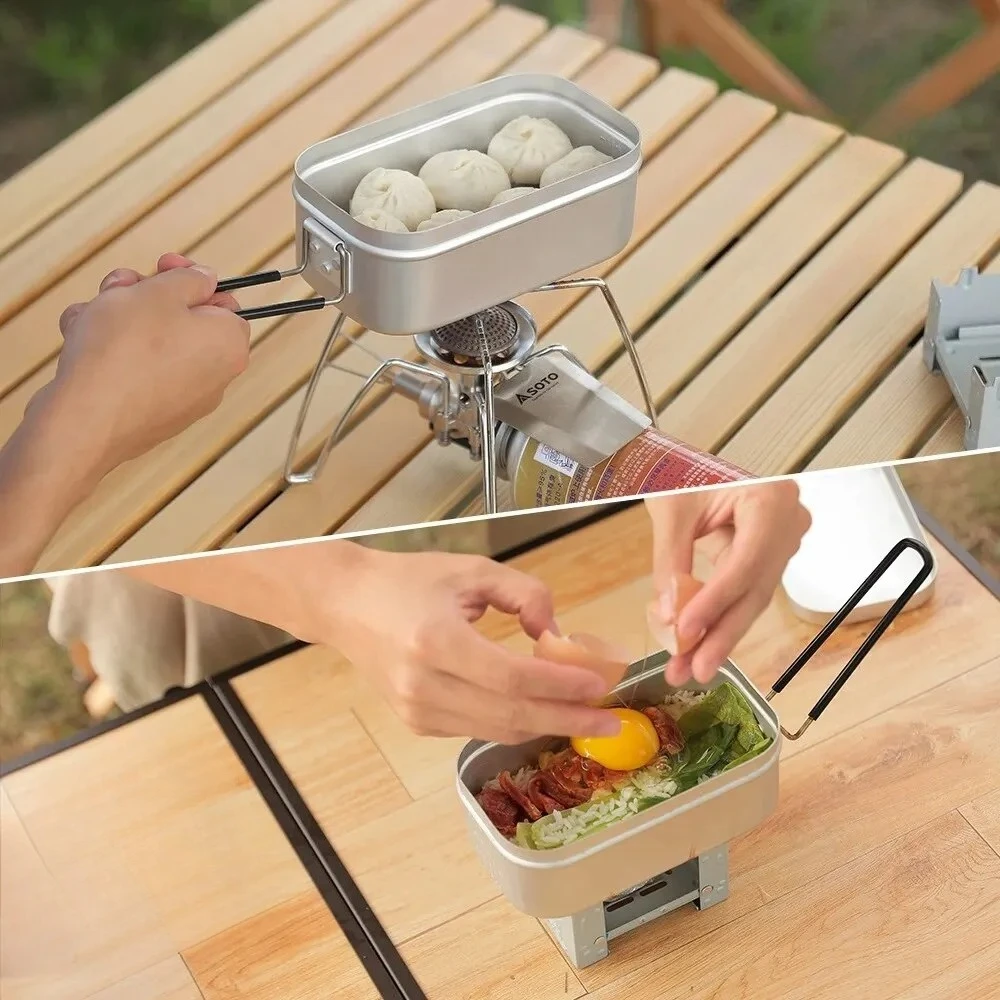 800/1400 ミリリットルアルミ弁当箱旅行キャンプ食器メ - Camping Cooking Tray のレビューと価格