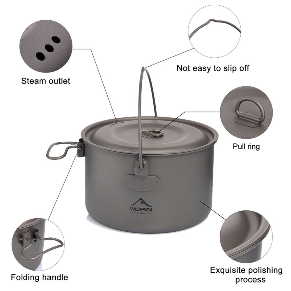 キャンプ用食器チタン調理器具セット観光大釜屋外調理鍋フライパ - Camping Cooking And Cutlery Set のレビューと価格