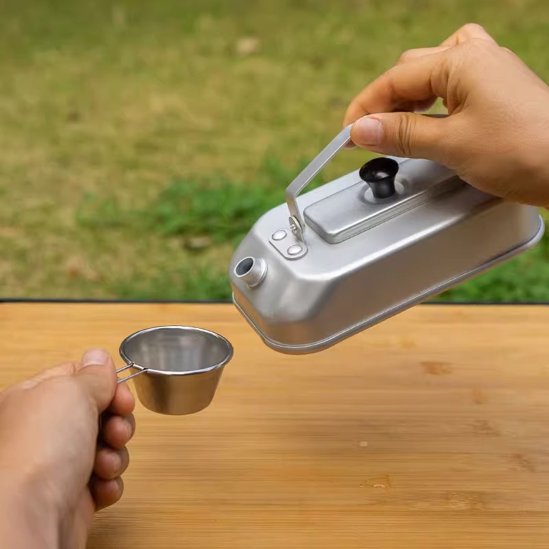 超軽量ポータブルピクニックケトル、キャンプティーポット、コー - Camping Cooking And Cutlery Set のレビューと価格