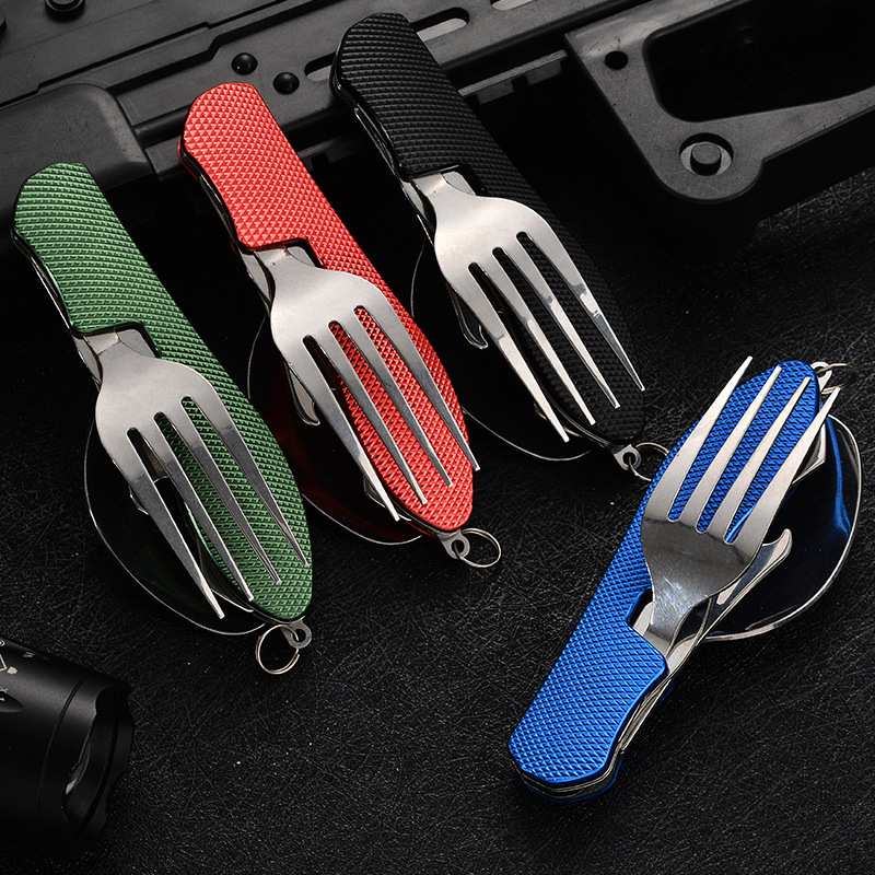 4 in1 折りたたみ式キャンプ用食器セット 多機能ナイフ  - Camping Cooking And Cutlery Set のレビューと価格
