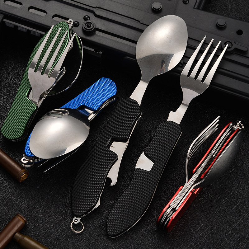 4 in1 折りたたみ式キャンプ用食器セット 多機能ナイフ  - Camping Cooking And Cutlery Set のレビューと価格