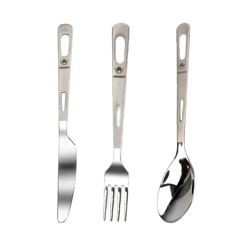 Hwzbben-チタン食器セット、フォーク、スプーン、ナイフ - Camping Cooking And Cutlery Set のレビューと価格
