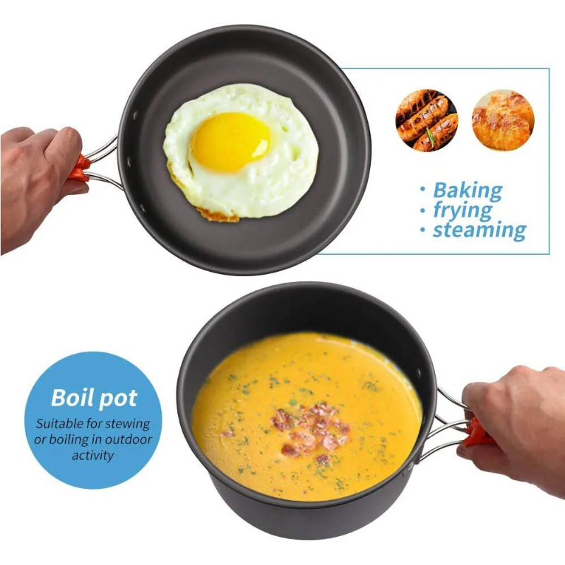 キャンプ用調理器具セット、アウトドアキッチン用品セット、アル - Camping Cooking And Cutlery Set のレビューと価格