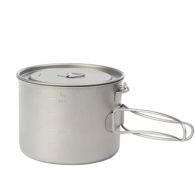 吊り下げハンドル付きチタン調理鍋,ポータブル,キャンプ,ピク - Camping Cooking Set のレビューと価格