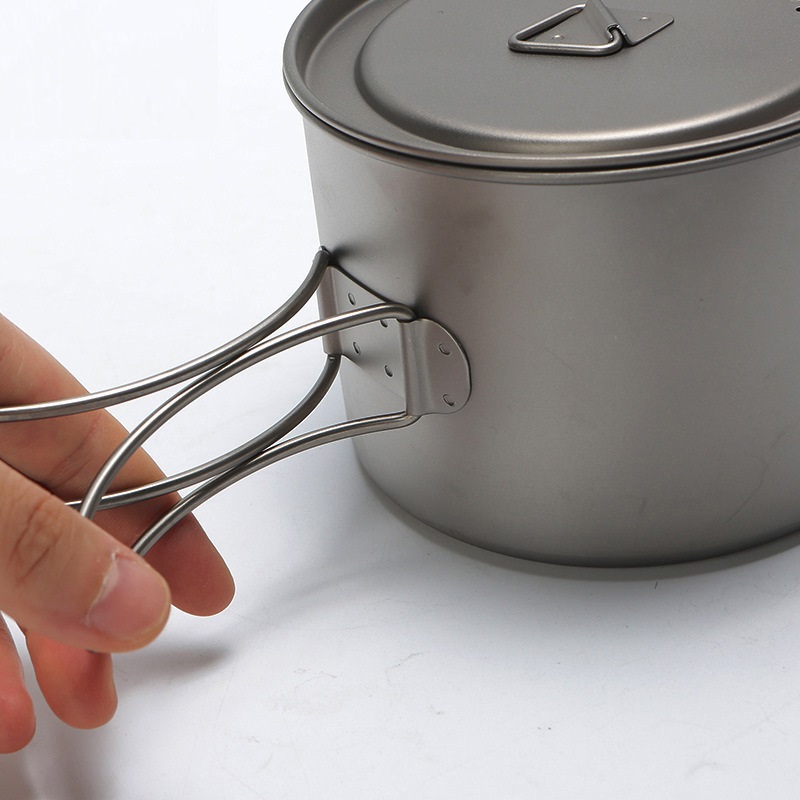 吊り下げハンドル付きチタン調理鍋,ポータブル,キャンプ,ピク - Camping Cooking Set のレビューと価格