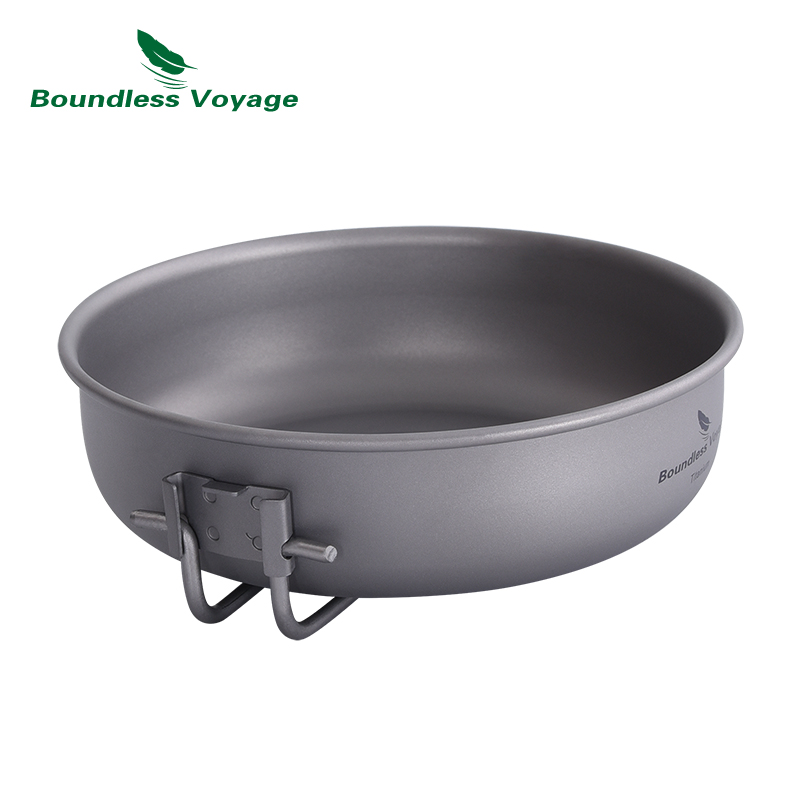 折りたたみ式ハンドル付き超軽量チタンフライパン,屋外キャンプ - Camping Cooking Set のレビューと価格
