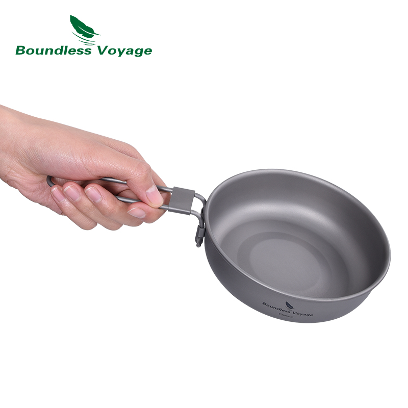 折りたたみ式ハンドル付き超軽量チタンフライパン,屋外キャンプ - Camping Cooking Set のレビューと価格