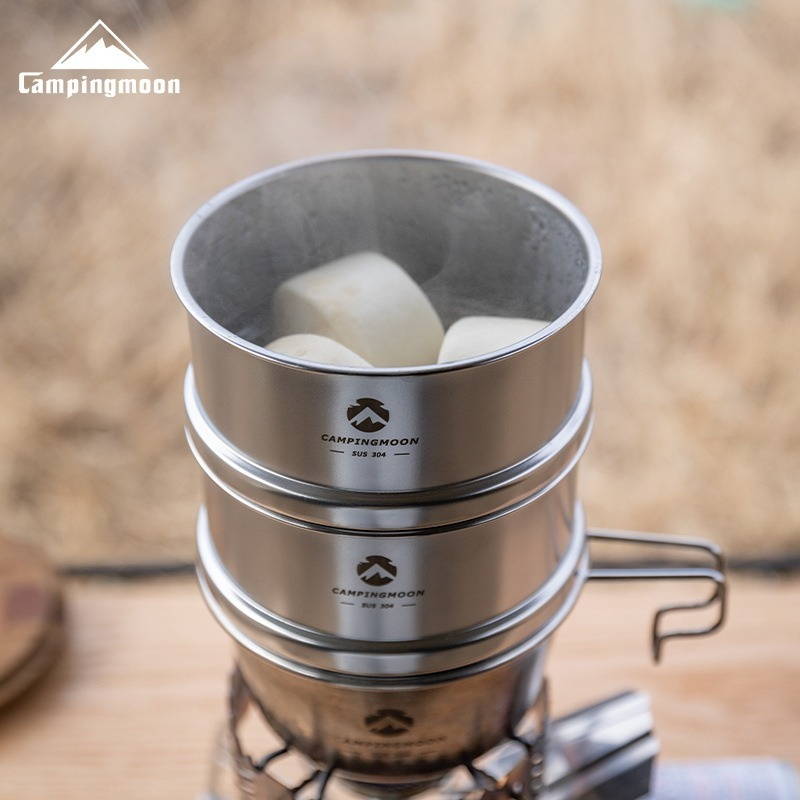 Campingmoon-アウトドアキャンプ用蒸し器、ステンレ - Camping Cooking Tray のレビューと価格
