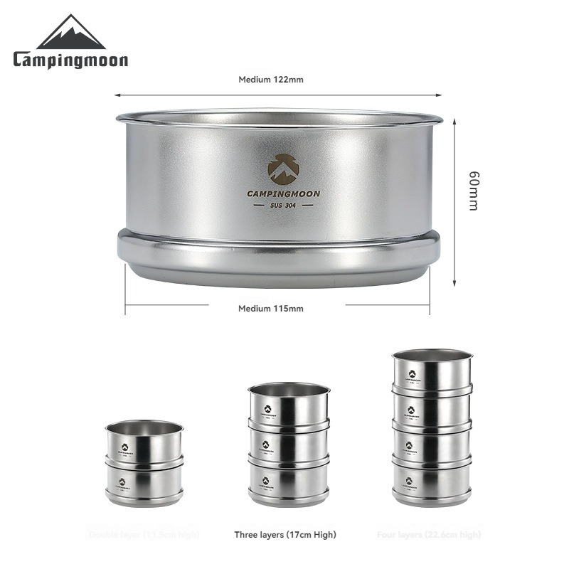 Campingmoon-アウトドアキャンプ用蒸し器、ステンレ - Camping Cooking Tray のレビューと価格