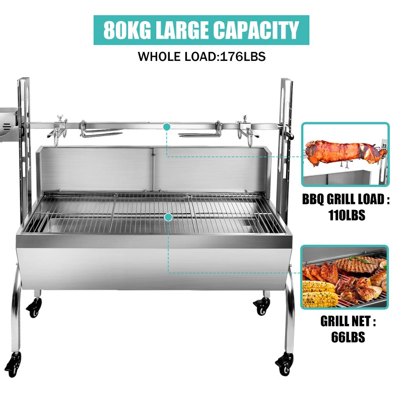 2-in-1 バーベキューグリルロースター回転式グリル 新デ - Camping Cooking Equipment Electric のレビューと価格