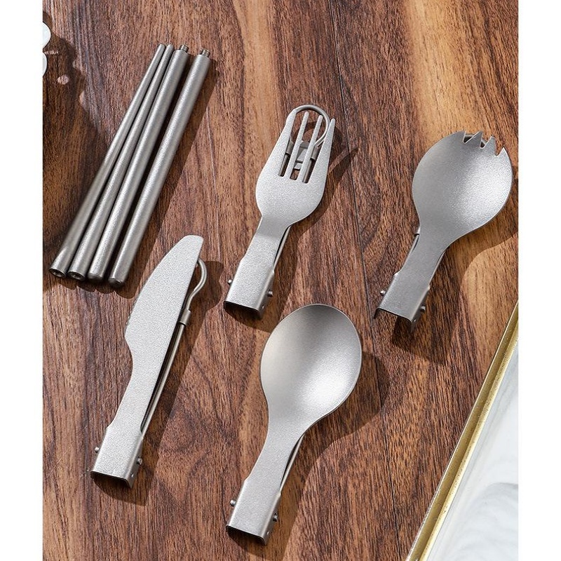 チタン製折りたたみ式食器セット（フォーク、スプーン、ナイフ、 - Camping Cooking And Cutlery Set のレビューと価格