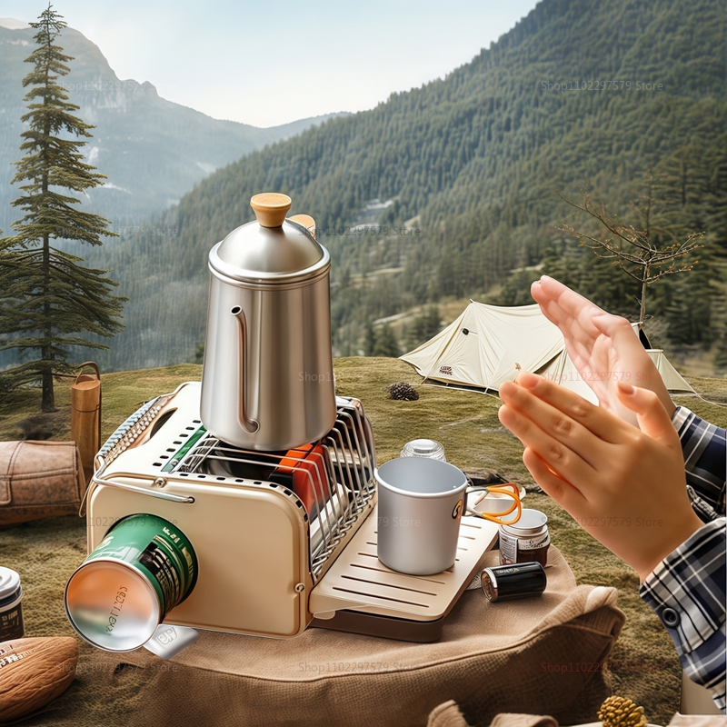 1200Wキャンプ用ガスストーブ ポータブルミニヒーター ア - Campfire Cooking のレビューと価格