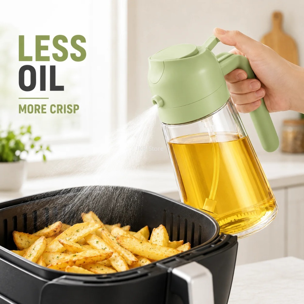 2 in 1 オリーブオイルスプレーディスペンサーボトル 大 - Camping Cooking Oil のレビューと価格