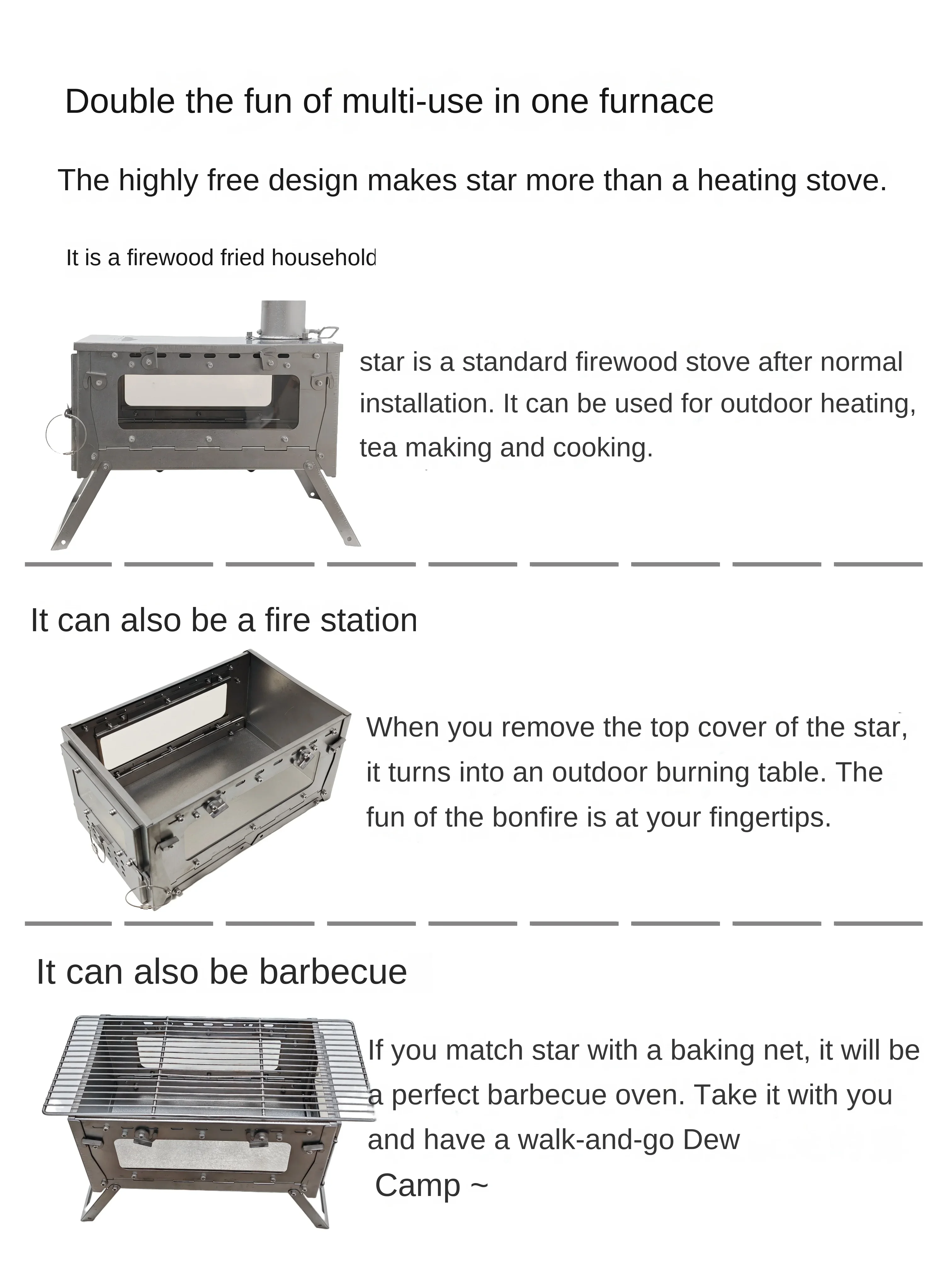 Wt star-tiチタン合金折りたたみ薪ストーブ,ストーブ - Camping Cooking Fuel のレビューと価格