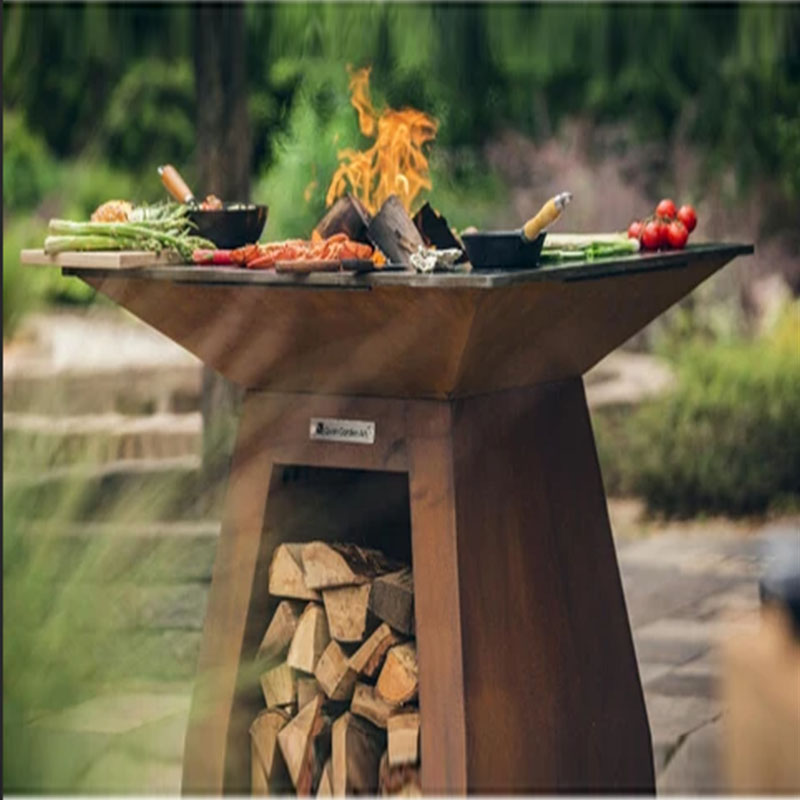 キャンプ用炭火焼きグリル、カスタムメイドのコルテン鋼製、メー - Camping Cooking Equipment Electric のレビューと価格