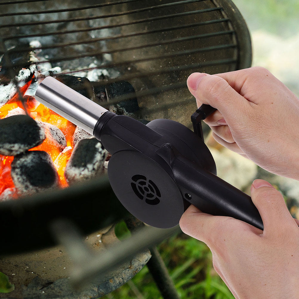 黒色の手動クランク式ブロワー バーベキューファン アウトドア - Campfire Cooking のレビューと価格