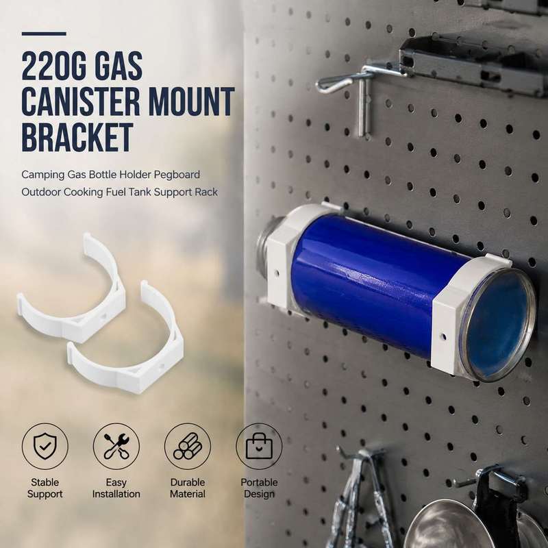 220g ガス缶マウントブラケット キャンプ用ガスボトルホル - Camping Cooking Canister のレビューと価格