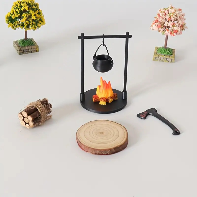 ミニ焚き火吊り下げストーブポットドールハウスキャンプピクニッ - Campfire Cooking のレビューと価格