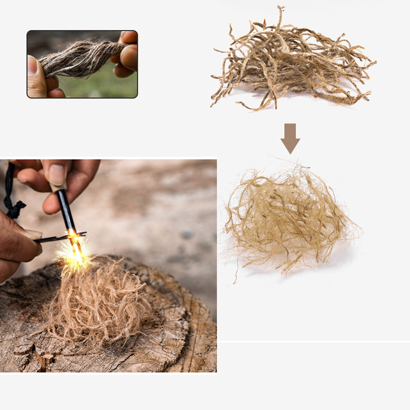 屋外用ミニワックス麻縄ポータブルファイヤースターター、キャン - Campfire Cooking のレビューと価格