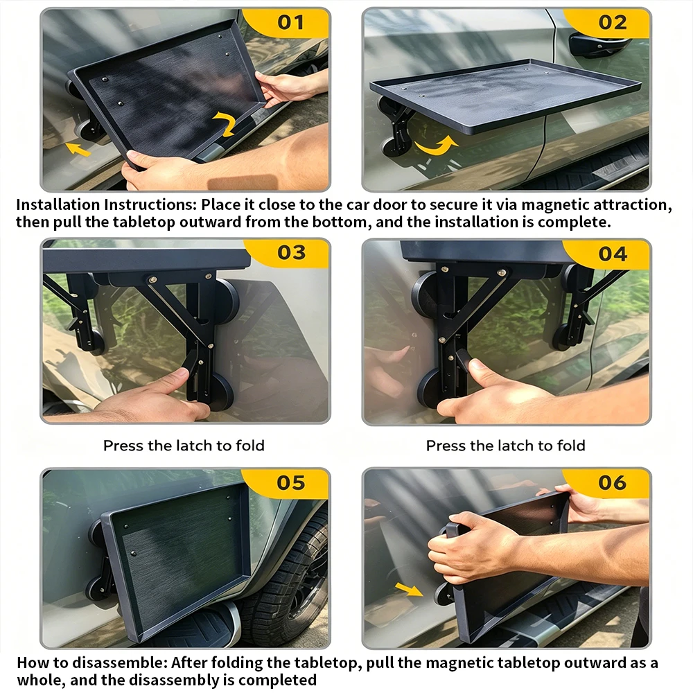 ポータブルカーサイドドアハンギングトレイ折りたたみ式オートテ - Camping Cooking Tray のレビューと価格