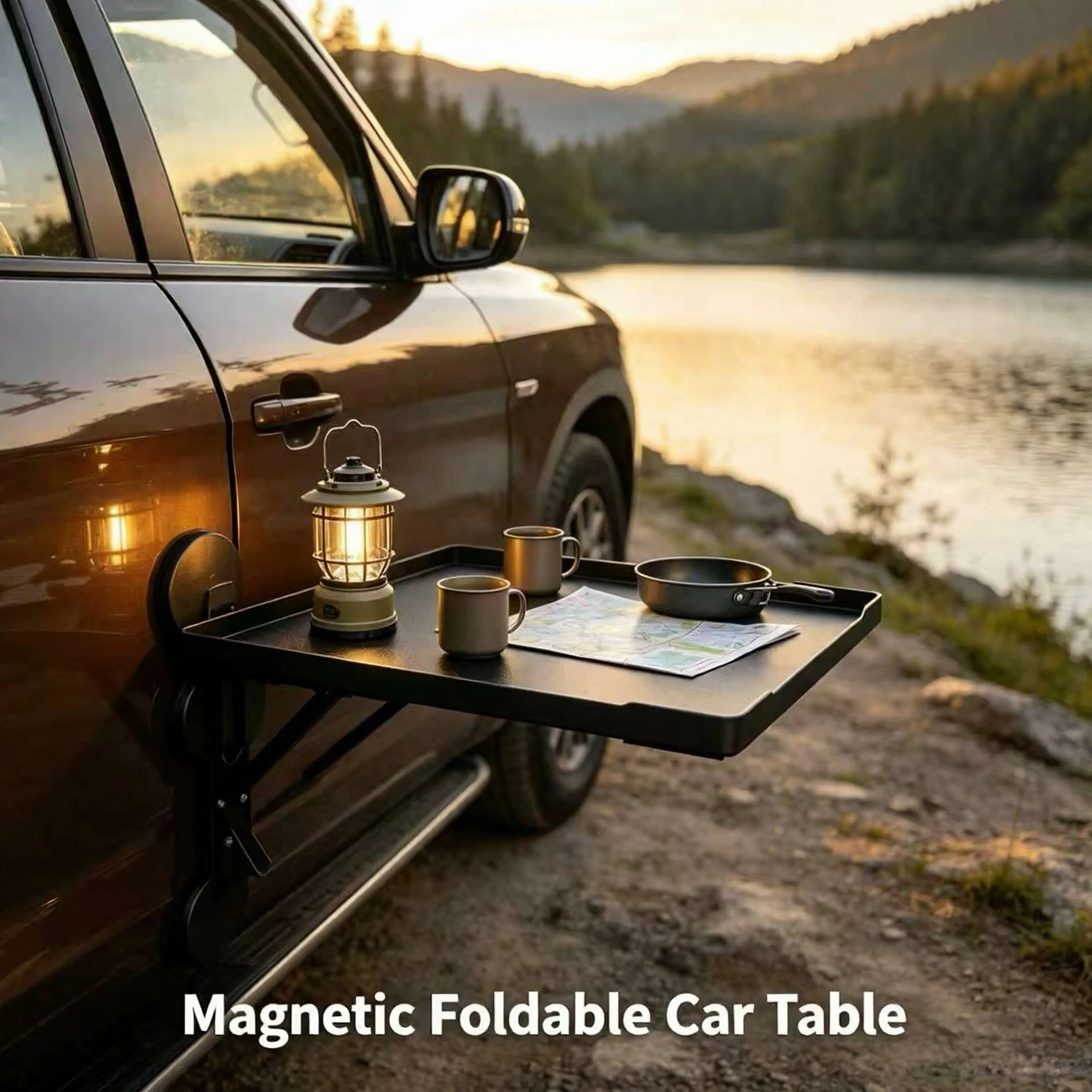 ポータブルカーサイドドアハンギングトレイ折りたたみ式オートテ - Camping Cooking Tray のレビューと価格