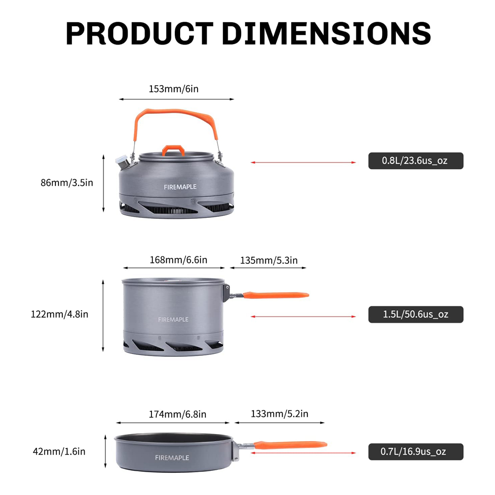 Fire Maple器具ハイキング調理セット熱交換器ポットパ - Camping Cooking And Cutlery Set のレビューと価格